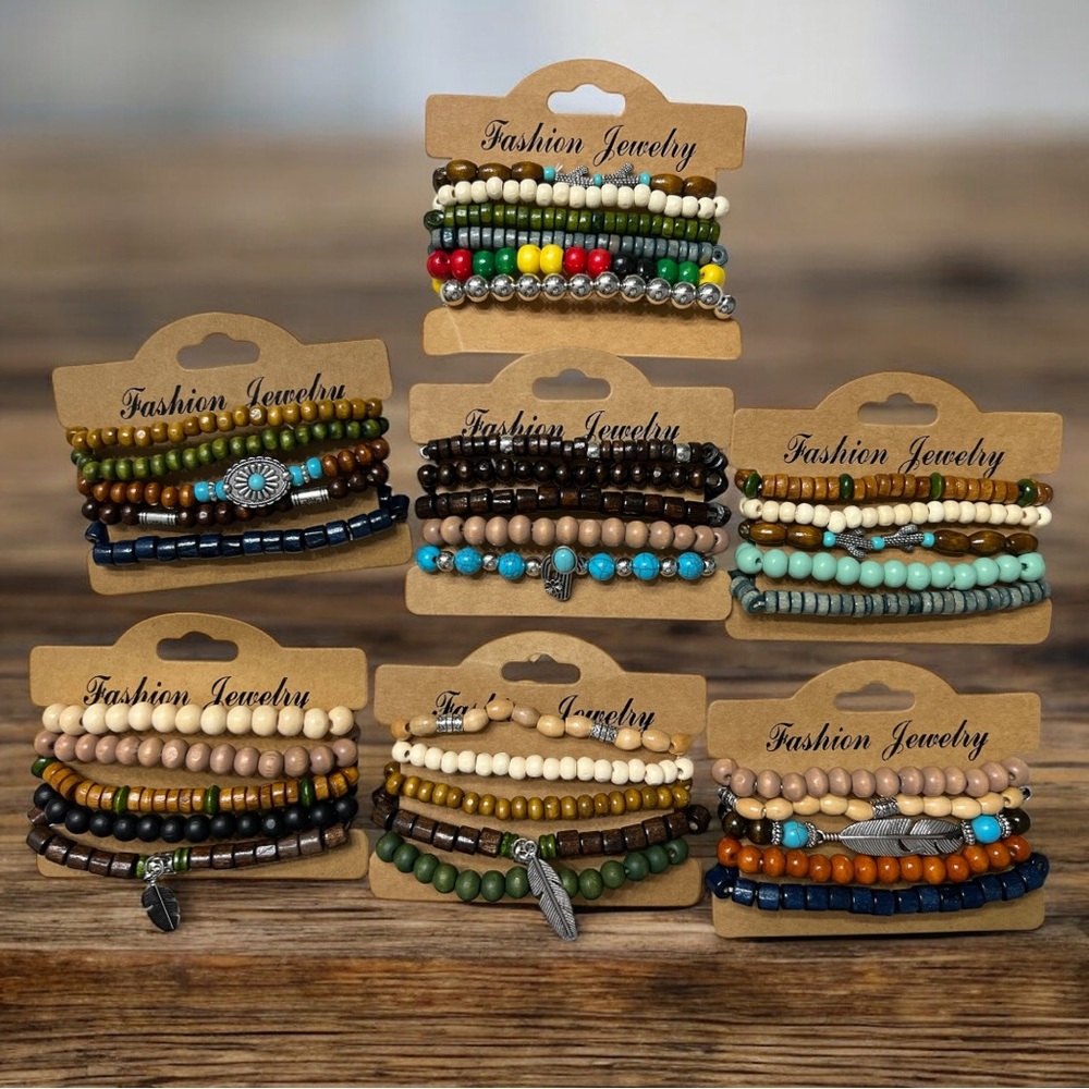 Bohemian Style Unisex Beaded Stretch Layered Bracelet